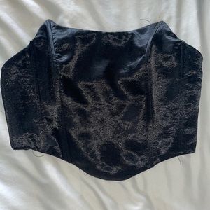 satin tube top. fits a little big. zips in the back. size M